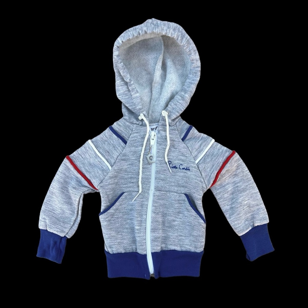 Vintage 80s-90s Pierre Cardin Gray Full Zip Size 0-3 Months Infant Baby USA